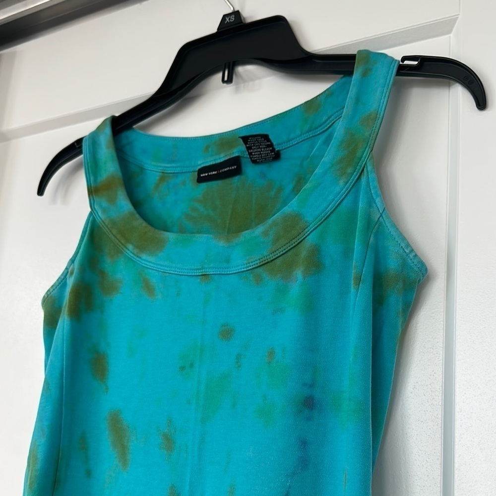 NY &Co Blue Tie-Dye Sleeveless Dress xs - Picture 2 of 5